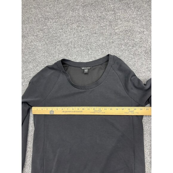 Athleta Seasport Sweatshirt Womens Medium Black Scoop Neck Long Sleeve Pullover - Picture 5 of 8